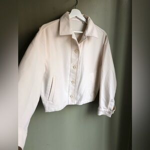 Uniqlo Womens Jersey Relaxed Jacket Cream Size: S
